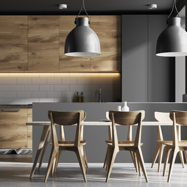Dizajnové stoličky v modernej kuchyni